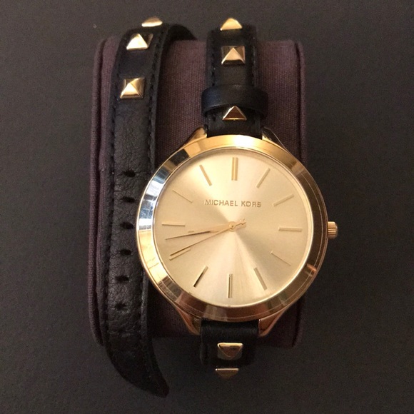 Michael Kors Accessories - Michael Kors Black Double Strap Watch NEW